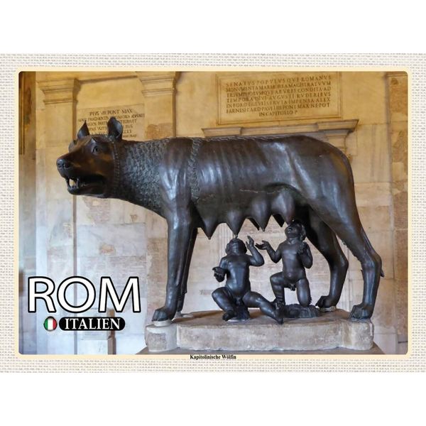 Vianmo Insegna In Legno 30X40 Cm Rom Italien Kapitolinische WöLfin-image