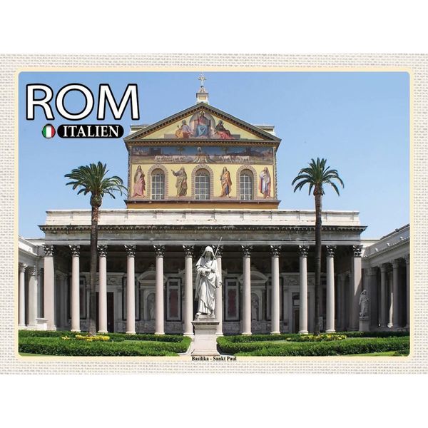 Vianmo Insegna In Legno 30X40 Cm Rom Italien Basilika Sankt Paul-image