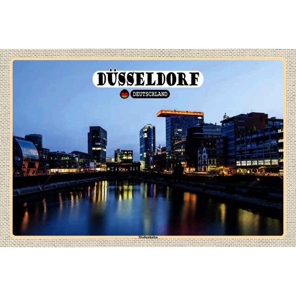 Vianmo Insegna In Legno 20X30 Cm DüSseldorf Medienhafen Baukunst-image