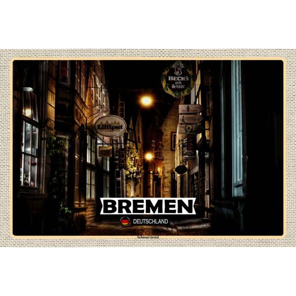 Vianmo Insegna In Legno 20X30 Cm Bremen Deutschland Schnoorviertel-image