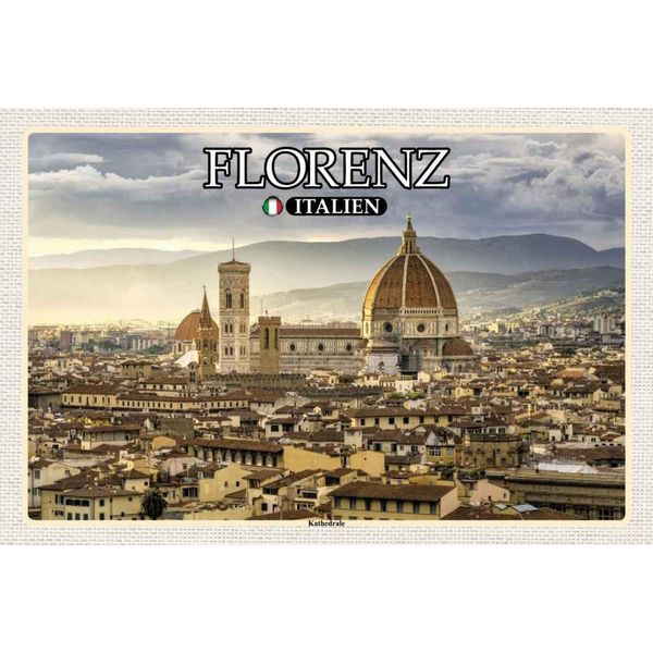 Vianmo Insegna In Legno 20X30 Cm Florenz Italien Kathedrale Baukunst-image
