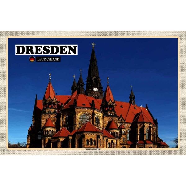 Vianmo Insegna In Legno 20X30 Cm Dresden Deutschland Ganisonskirche-image