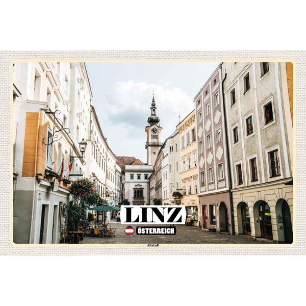 Vianmo Insegna In Legno 20X30 Cm Linz ÖSterreich Altstadt Kirche-image