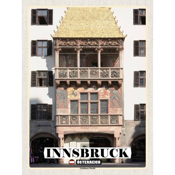 Vianmo Insegna In Legno 40X30 Cm Innsbruck ÖSterreich Goldenes Dachl-image