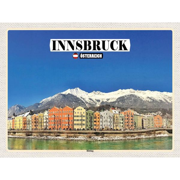 Vianmo Insegna In Legno 30X40 Cm Innsbruck ÖSterreich HöTting Berge-image