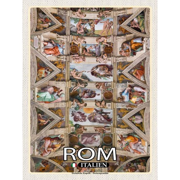 Vianmo Insegna In Legno 40X30 Cm Rom Sixtinische Kapelle DeckengemäLde-image