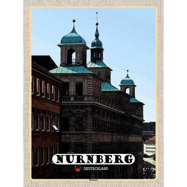 Vianmo Insegna In Legno 40X30 Cm NüRnberg Rathaus GebäUde-image