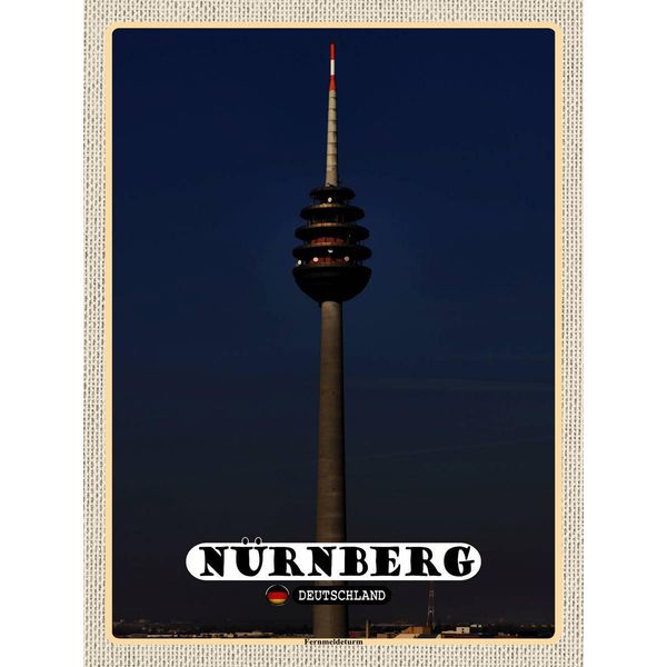 Vianmo Insegna In Legno 40X30 Cm NüRnberg Fernmeldeturm GemäLde-image
