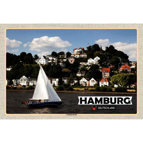 Vianmo Insegna In Legno 20X30 Cm Hamburg Treppenviertel Boot-image