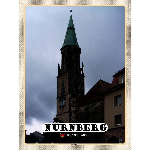 Vianmo Insegna In Legno 40X30 Cm NüRnberg St. Peter Kirche-image