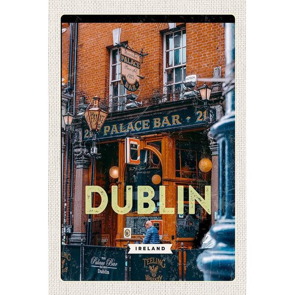 Vianmo Insegna In Legno 18X12 Cm Dublin Ireland Palace Bar Reiseziel-image