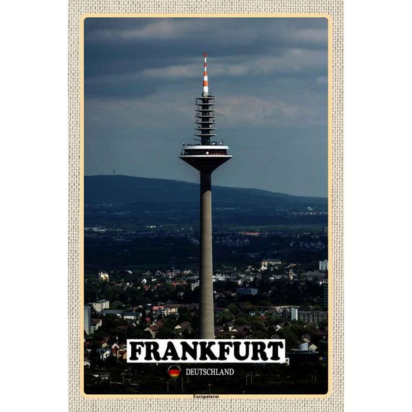 Vianmo Insegna In Legno 30X20 Cm Frankfurt Europaturm Ausblick-image
