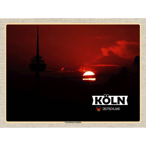 Vianmo Insegna In Legno 30X40 Cm KöLn Fernsehturm Colonius-image