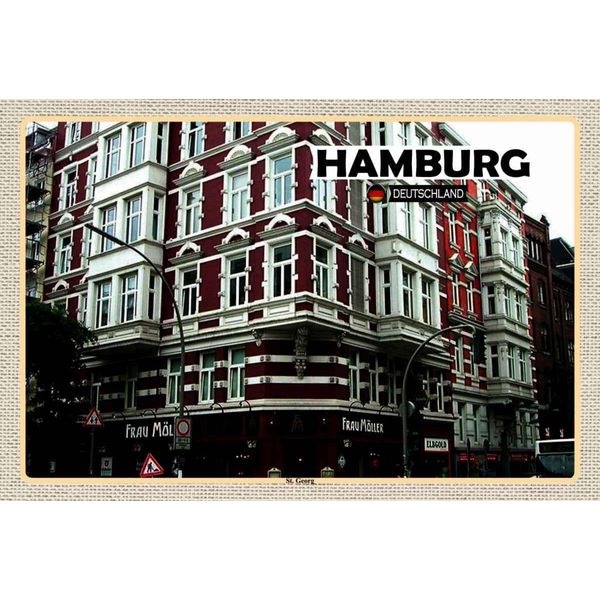 Vianmo Insegna In Legno 20X30 Cm Hamburg St. Georg Altstadt-image