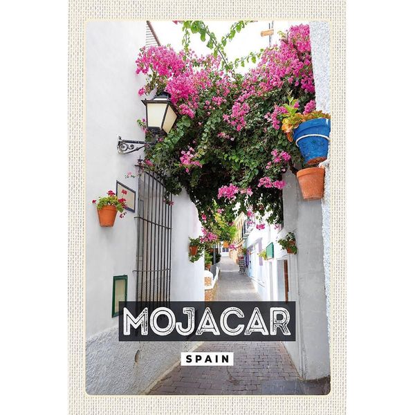Vianmo Insegna In Legno 18X12 Cm Mojacar Spain Spanien Blumen Geschenk-image