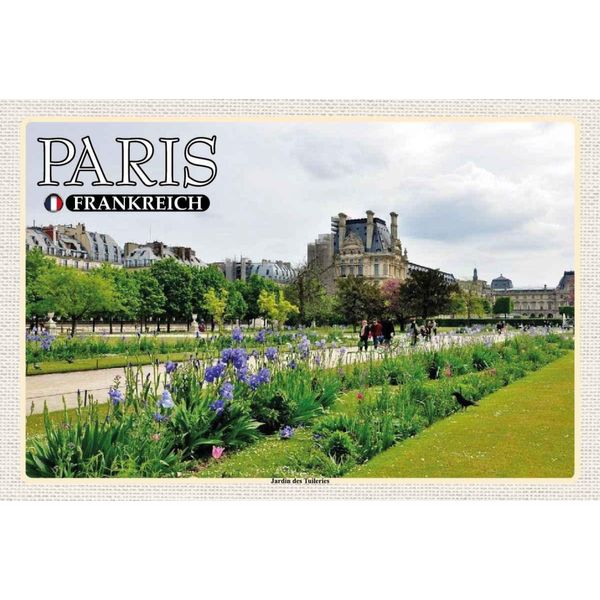 Vianmo Insegna In Legno 20X30 Cm Paris Frankreich Jardin Des Tuileries Park-image