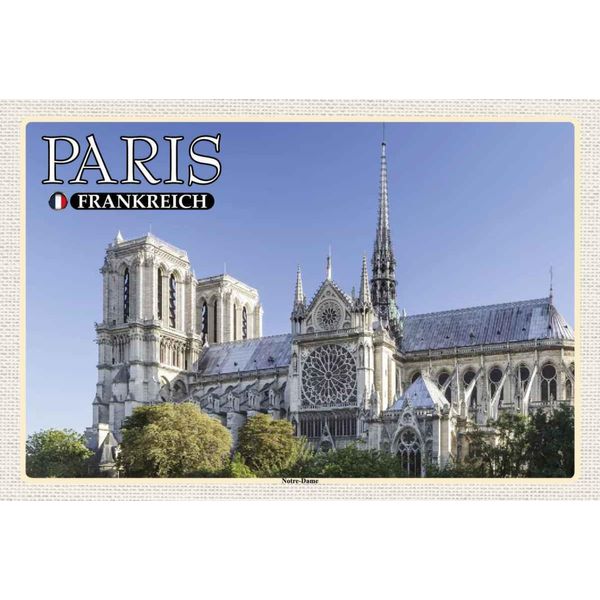 Vianmo Insegna In Legno 20X30 Cm Paris Frankreich Notre-Dame Kathedrale-image