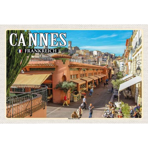 Vianmo Insegna In Legno 20X30 Cm Cannes Frankreich Marché Forville-image