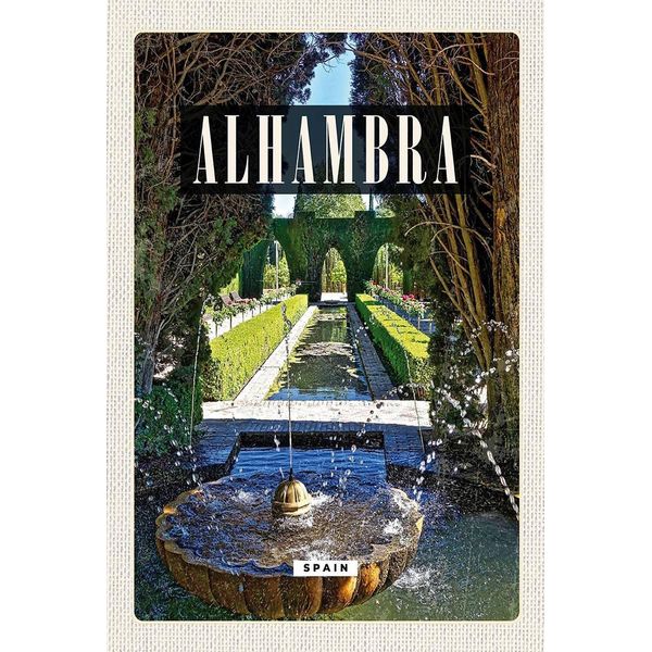 Vianmo Insegna In Legno 18X12 Cm Alhambra Spain Spanien-image