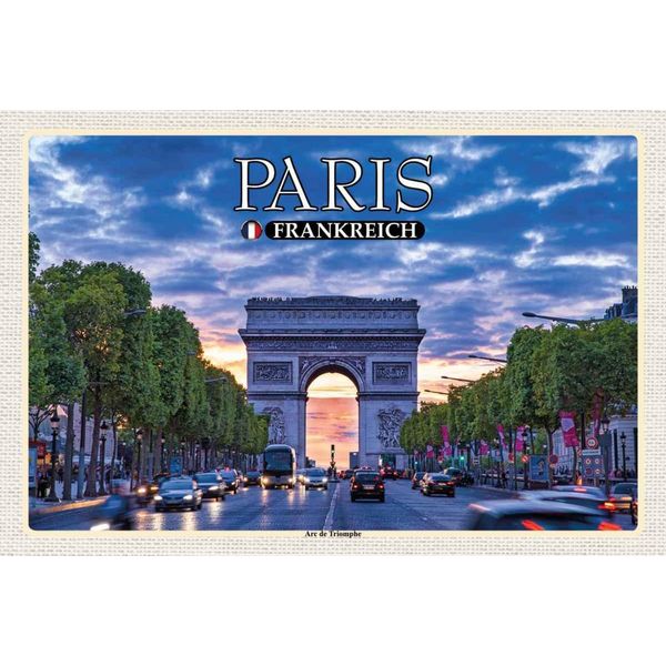 Vianmo Insegna In Legno 20X30 Cm Paris Frankreich Arc De Triomphe-image