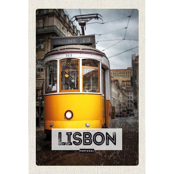 Vianmo Insegna In Legno 18X12 Cm Lisbon Portugal StraßEnbahn 28-image
