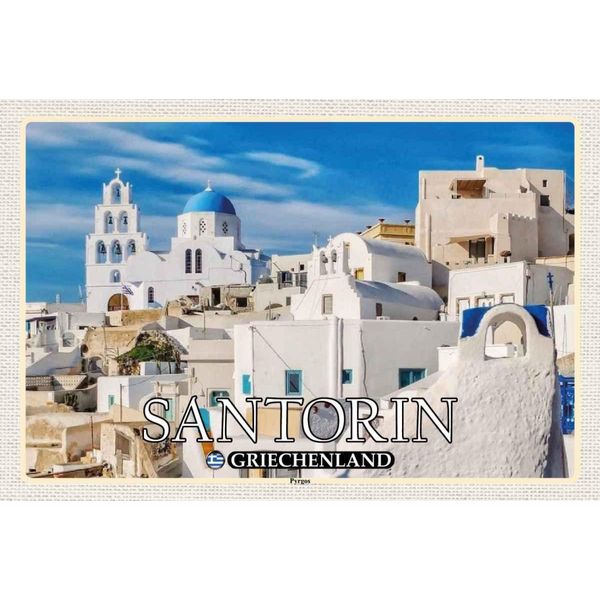 Vianmo Insegna In Legno 20X30 Cm Santorin Griechenland Pyrgos Dorf-image