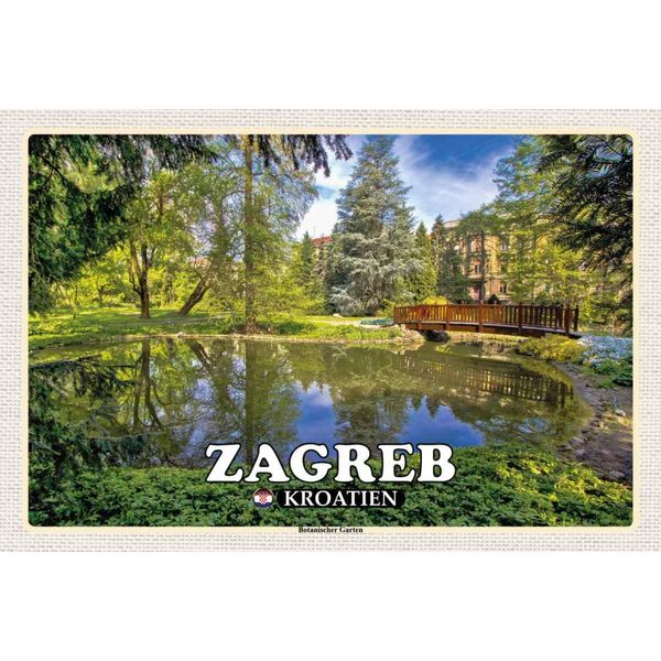 Vianmo Insegna In Legno 20X30 Cm Zagreb Kroatien Botanischer Garten-image
