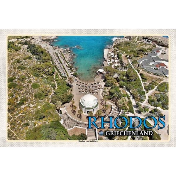 Vianmo Insegna In Legno 20X30 Cm Rhodos Griechenland Quellen Von Kallithea-image