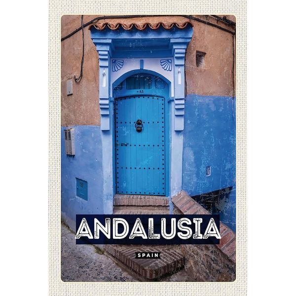 Vianmo Insegna In Legno 18X12 Cm Andalusia Spain Retro Altstadt-image