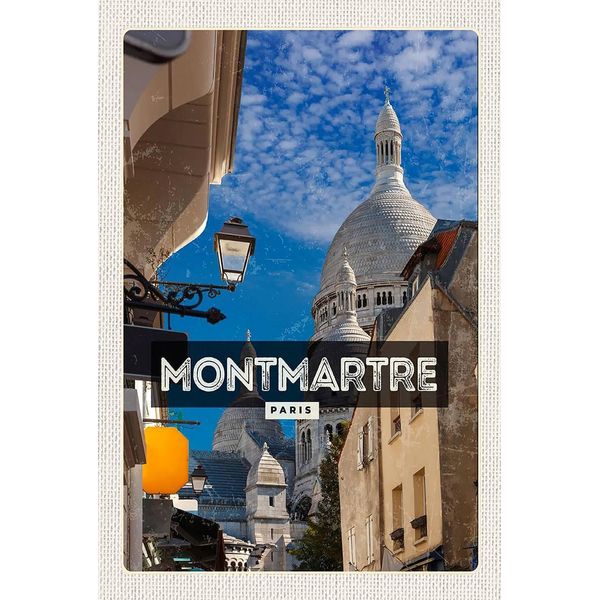 Vianmo Insegna In Legno 18X12 Cm Montmartre Paris HüGel Reiseziel-image