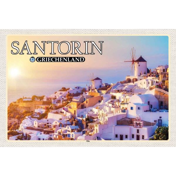 Vianmo Insegna In Legno 20X30 Cm Santorin Griechenland Oia KüStendorf-image