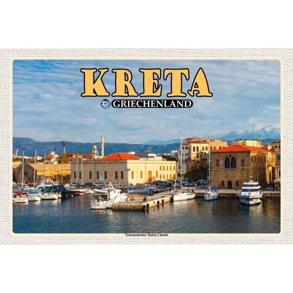 Vianmo Insegna In Legno 20X30 Cm Kreta Griechenland Venezianischer Hafen-image