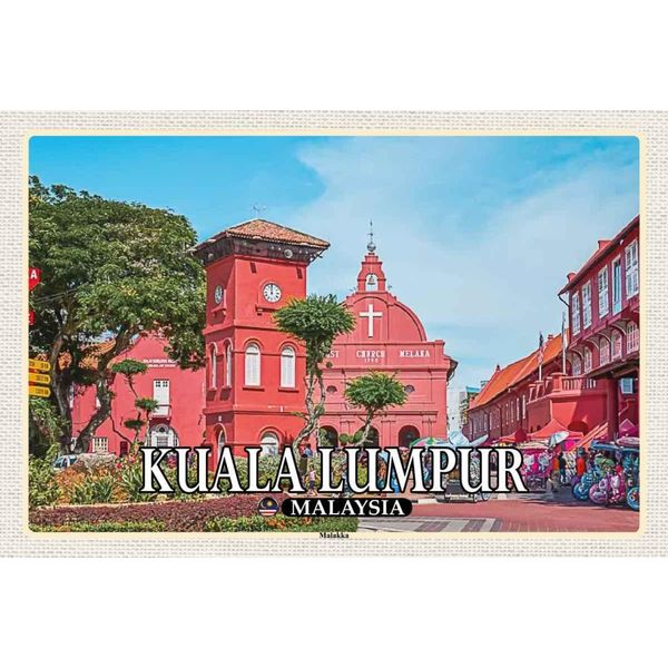 Vianmo Insegna In Legno 20X30 Cm Kuala Lumpur Malaysia Malakka Stadt Kirche-image