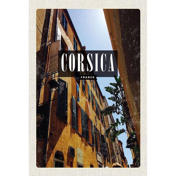 Vianmo Insegna In Legno 18X12 Cm Corsica France Retro Altstadt Geschenk-image