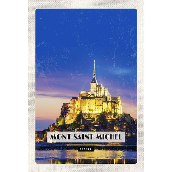 Vianmo Insegna In Legno 18X12 Cm Moint-Saint-Michel France Reiseziel-image