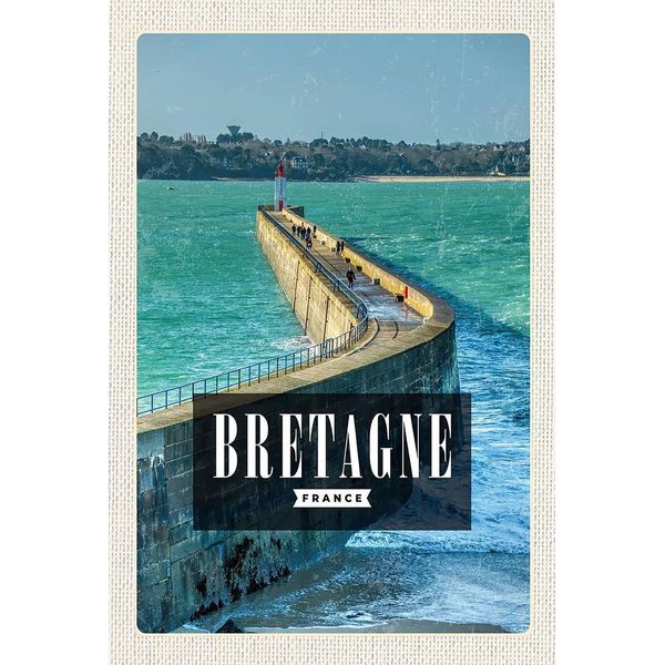 Vianmo Insegna In Legno 18X12 Cm Bretagne France Reiseziel-image