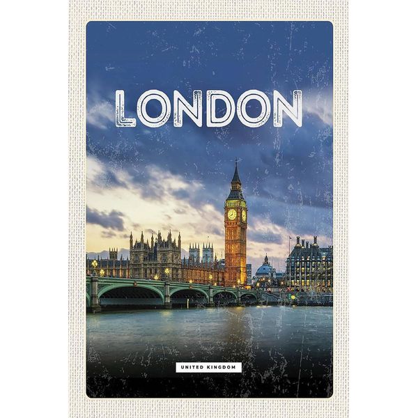 Vianmo Insegna In Legno 18X12 Cm London United Kingdom-image