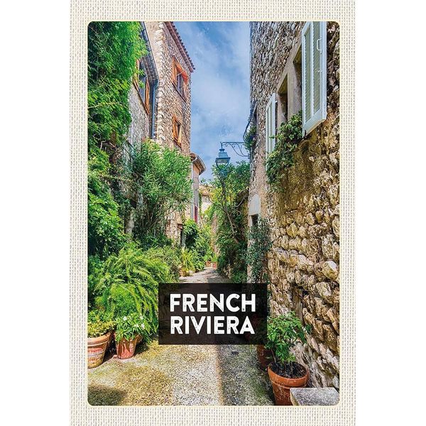Vianmo Insegna In Legno 18X12 Cm French Riviera Altstadt Geschenk-image