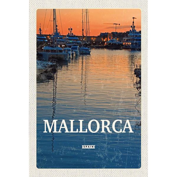 Vianmo Insegna In Legno 18X12 Cm Mallorca Spain Sonnenuntergang-image