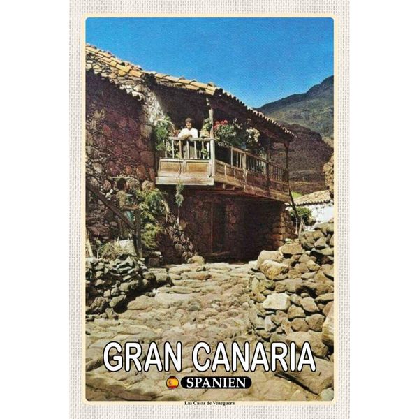 Vianmo Insegna In Legno 30X20 Cm Gran Canaria Spanien Las Casas Veneguera-image