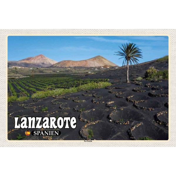 Vianmo Insegna In Legno 20X30 Cm Lanzarote Spanien La Geria Dorf-image