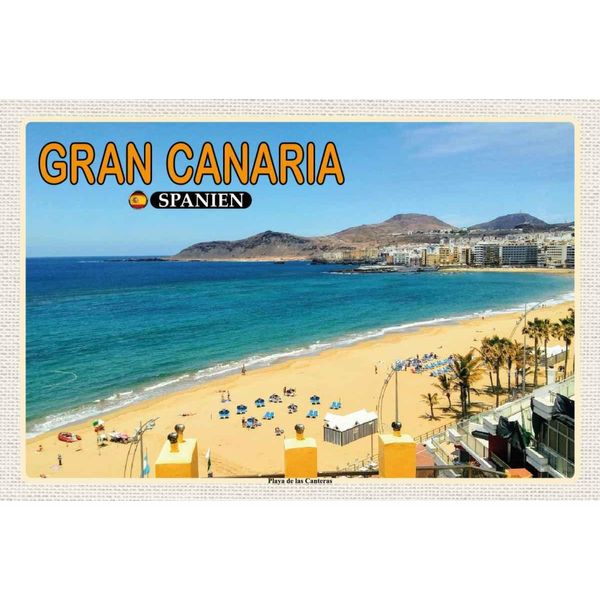 Vianmo Insegna In Legno 20X30 Cm Gran Canaria Spanien Playa De Las Canteras-image