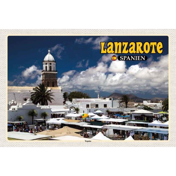 Vianmo Insegna In Legno 20X30 Cm Lanzarote Spanien Teguise Stadt Kirche-image