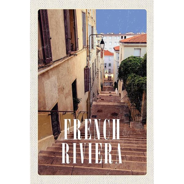 Vianmo Insegna In Legno 18X12 Cm French Riviera Architektur Geschenk-image