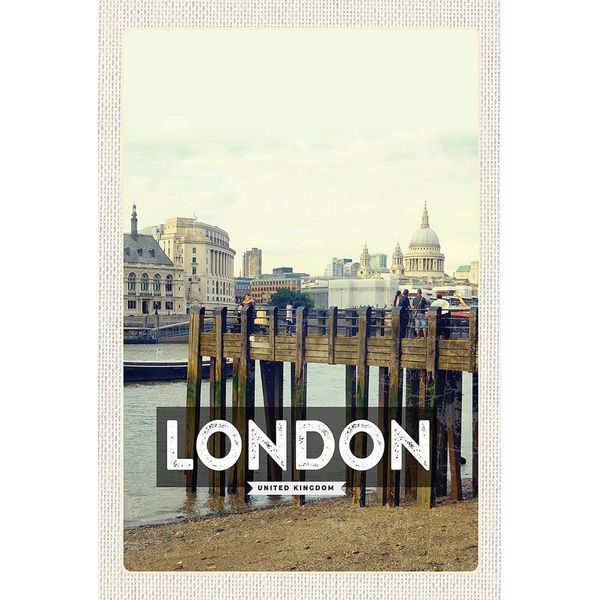 Vianmo Insegna In Legno 18X12 Cm Schild London Architektur Geschenk-image