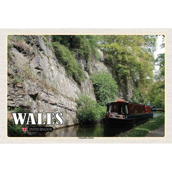Vianmo Insegna In Legno 20X30 Cm Wales United Kingdom Llangollen Kanal-image