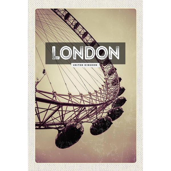 Vianmo Insegna In Legno 18X12 Cm London England London Eye Reise-image