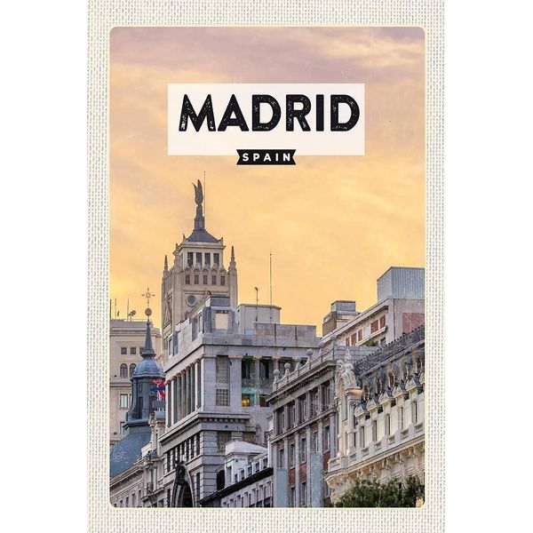 Vianmo Insegna In Legno 18X12 Cm Madrid Spanien Kurz Trip-image
