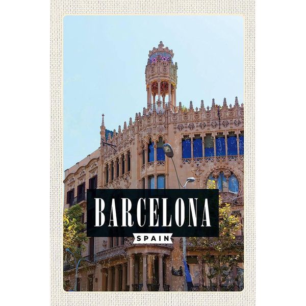 Vianmo Insegna In Legno 18X12 Cm Barcelona Spanien Sargrada Reise-image