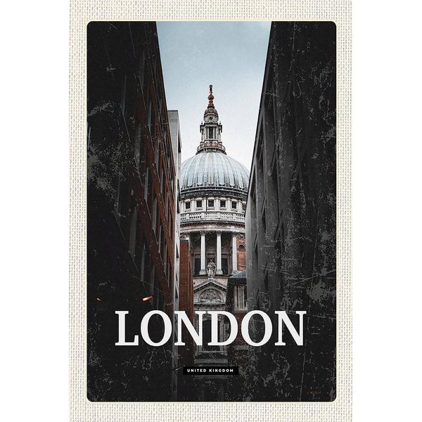 Vianmo Insegna In Legno 18X12 Cm London Uk Ausblick Panorama-image
